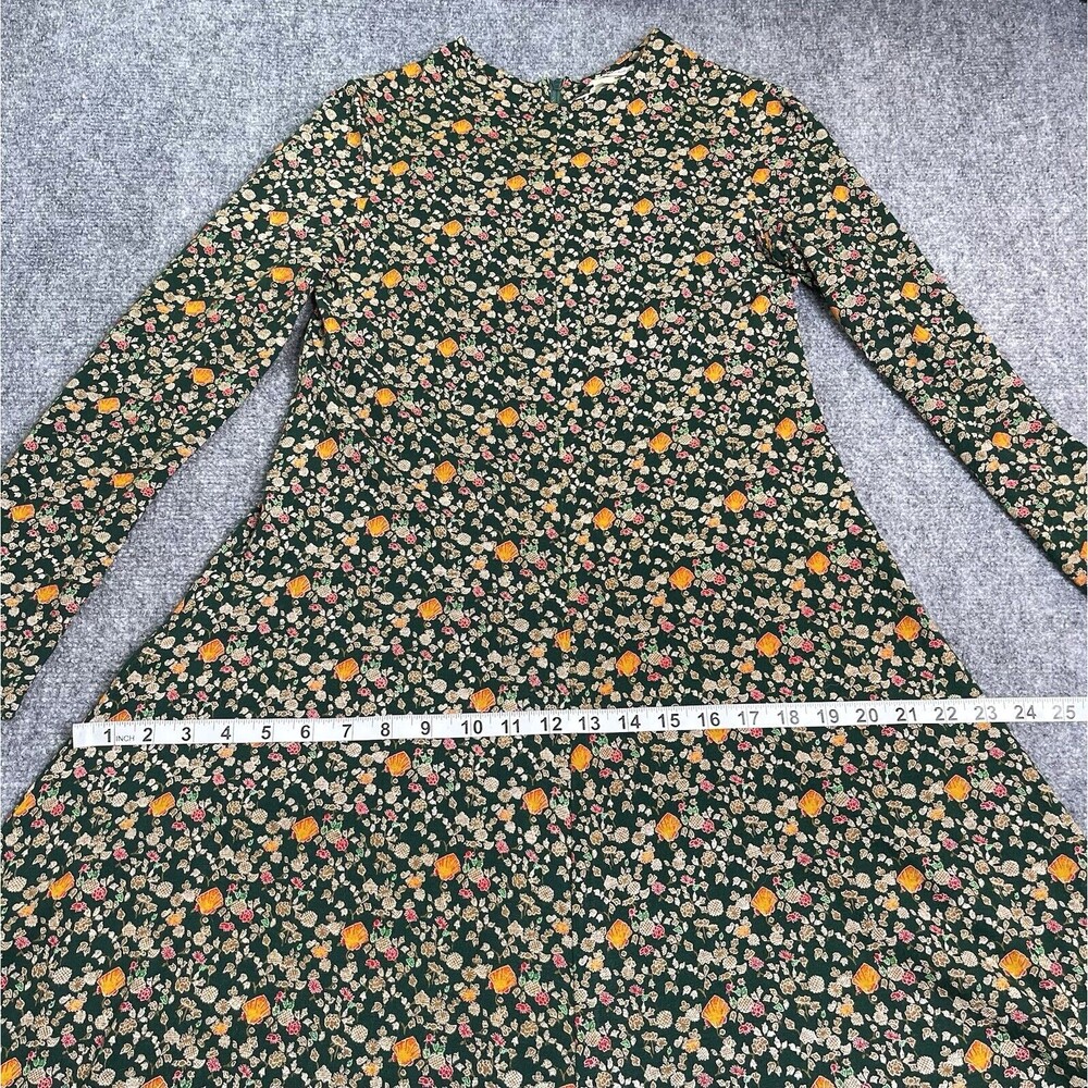 Diane Von Furstenberg Vintage Saks Fifth Avenue Knit Dress Size 8 Green Floral - Picture 15 of 16